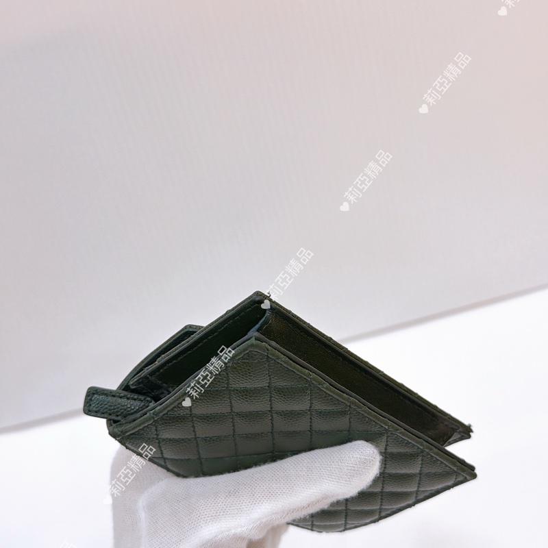 莉亞精品♡ ysl 零錢卡包 深綠 二手美品-7