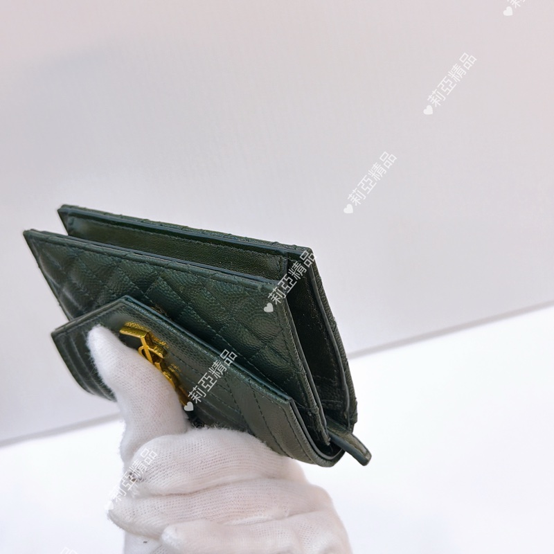 莉亞精品♡ ysl 零錢卡包 深綠 二手美品-10