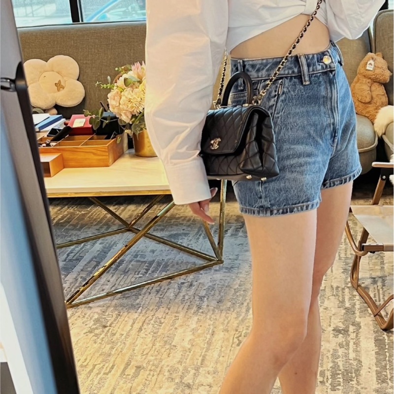 香奈兒 Chanel cocohandle mini 荔枝牛皮 黑金-1