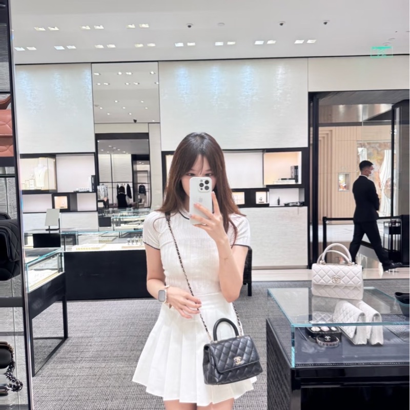 香奈兒 Chanel cocohandle mini 荔枝牛皮 黑金-4