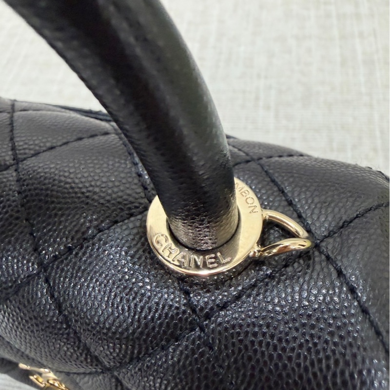 香奈兒 Chanel cocohandle mini 荔枝牛皮 黑金-20