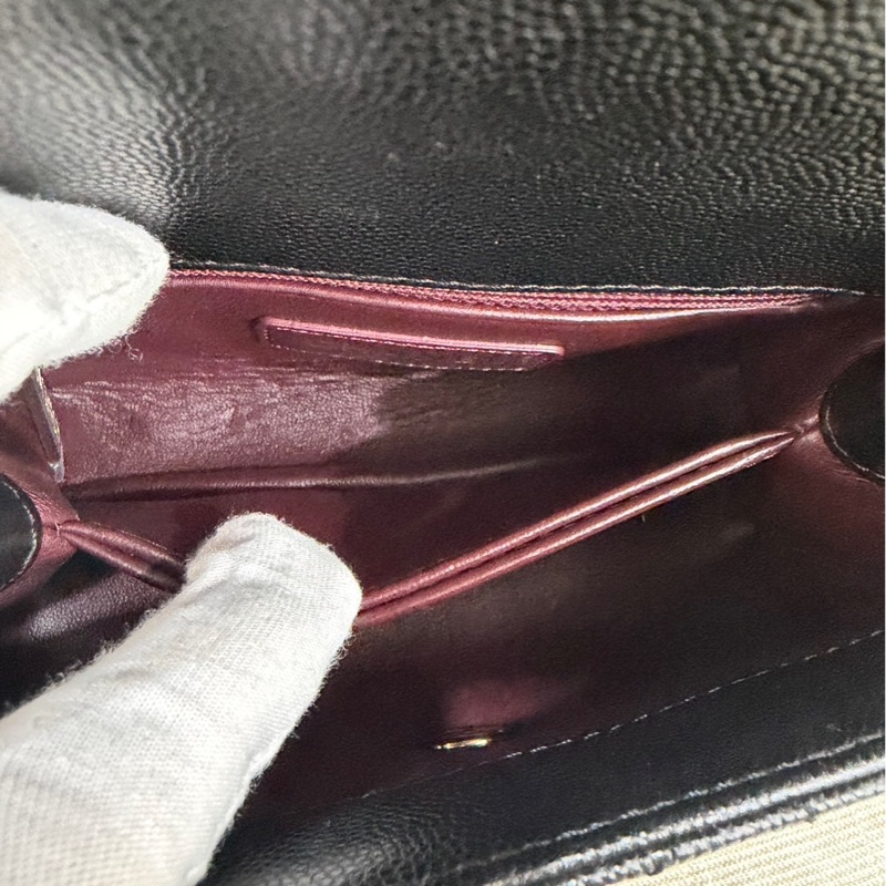 香奈兒 Chanel cocohandle mini 荔枝牛皮 黑金-24