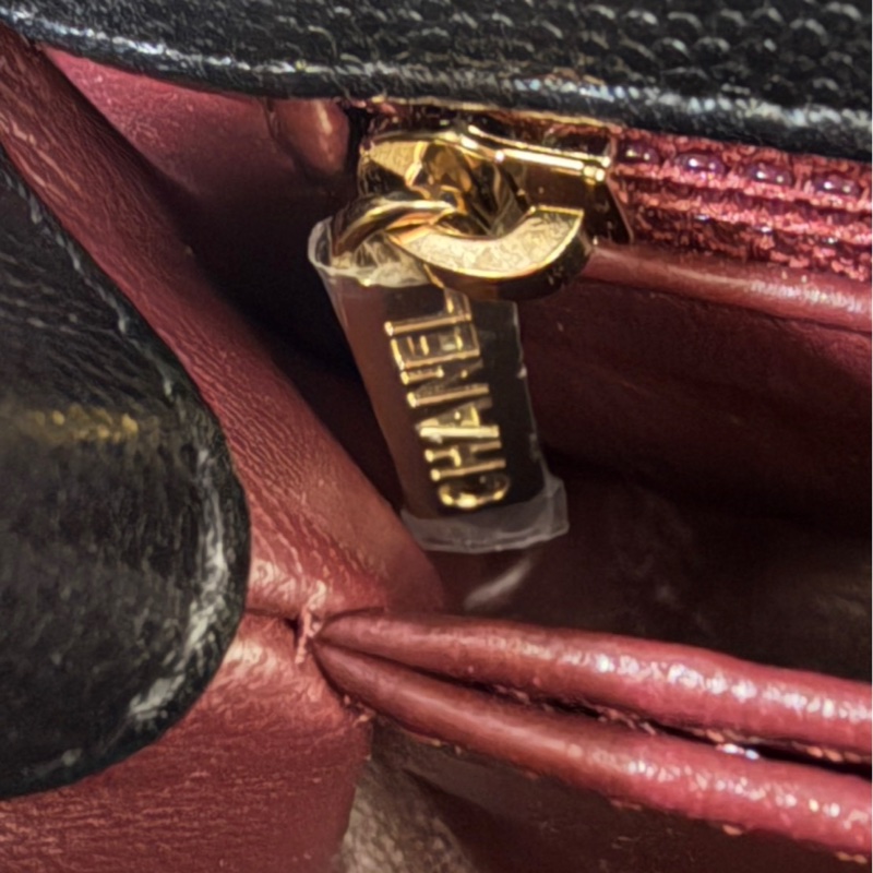 香奈兒 Chanel cocohandle mini 荔枝牛皮 黑金-28