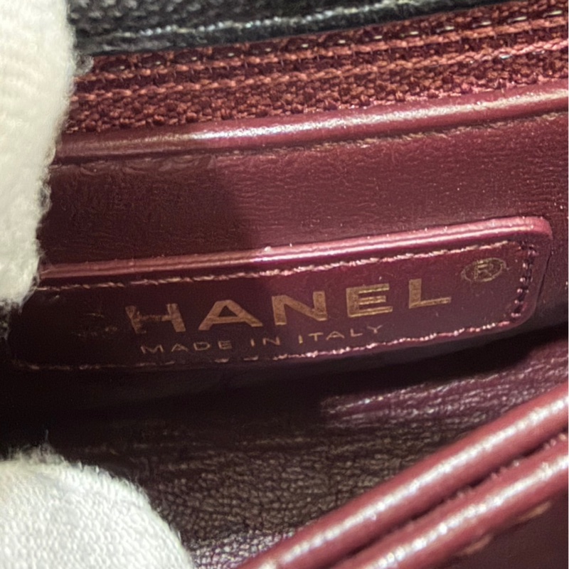 香奈兒 Chanel cocohandle mini 荔枝牛皮 黑金-29