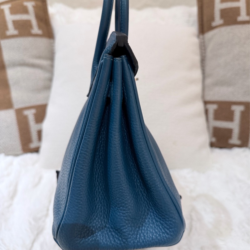Hermes Birkin 25/ 伊茲密爾藍 銀扣/ 框Q-2