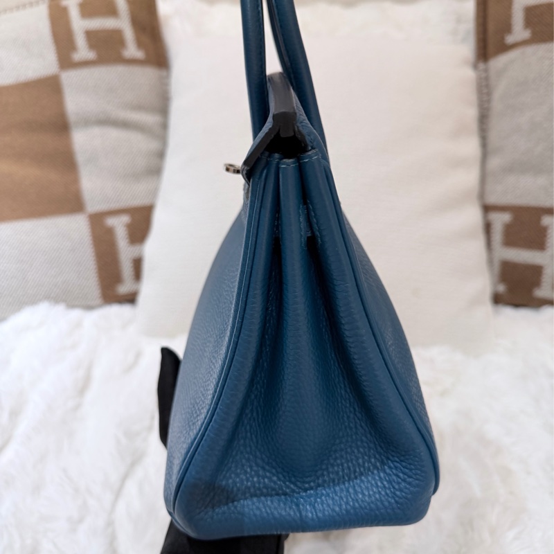 Hermes Birkin 25/ 伊茲密爾藍 銀扣/ 框Q-3