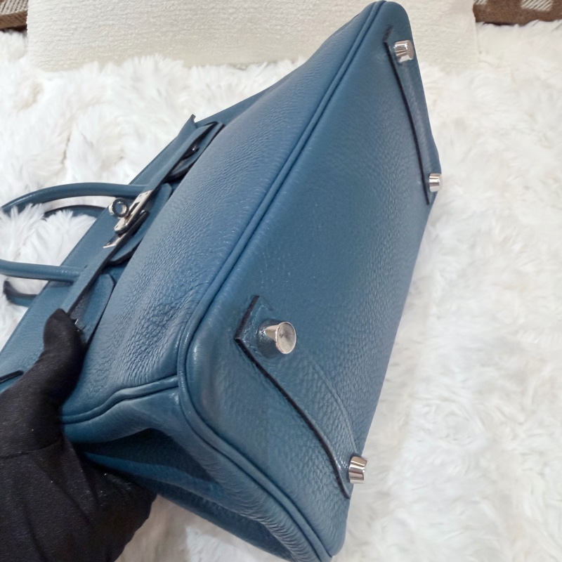 Hermes Birkin 25/ 伊茲密爾藍 銀扣/ 框Q-5