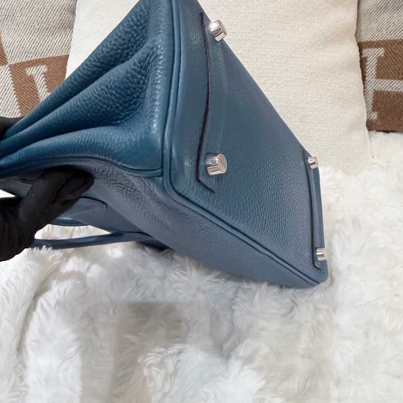 Hermes Birkin 25/ 伊茲密爾藍 銀扣/ 框Q-6