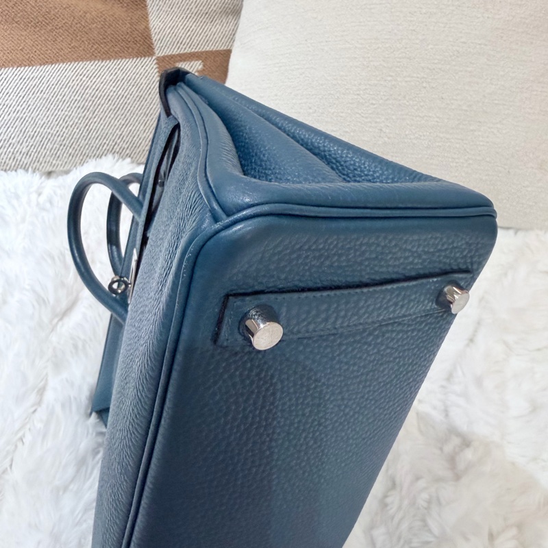 Hermes Birkin 25/ 伊茲密爾藍 銀扣/ 框Q-7