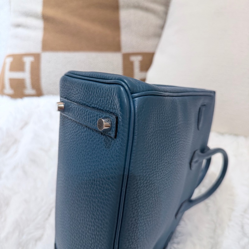 Hermes Birkin 25/ 伊茲密爾藍 銀扣/ 框Q-8