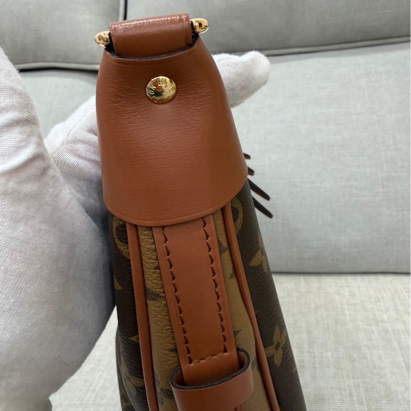 LV M46311 LOOP HOBO經典Monogram雙色帆布  肩背  斜背包 大月亮包  彎月包(咖啡)-14