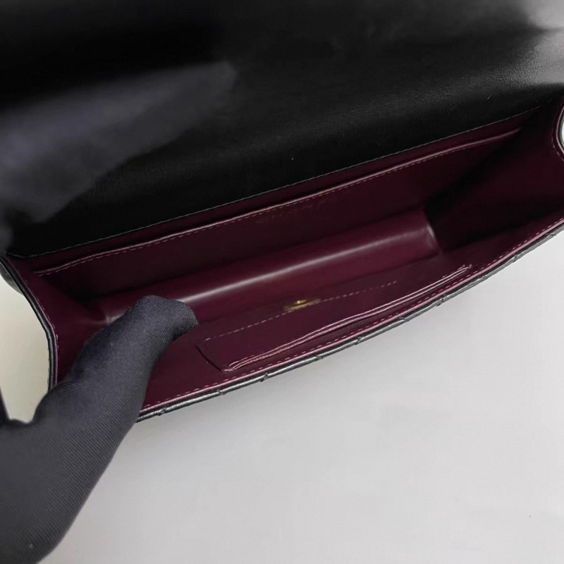 Chanel香奈兒 CF黑金全皮菱格鏈條包-6