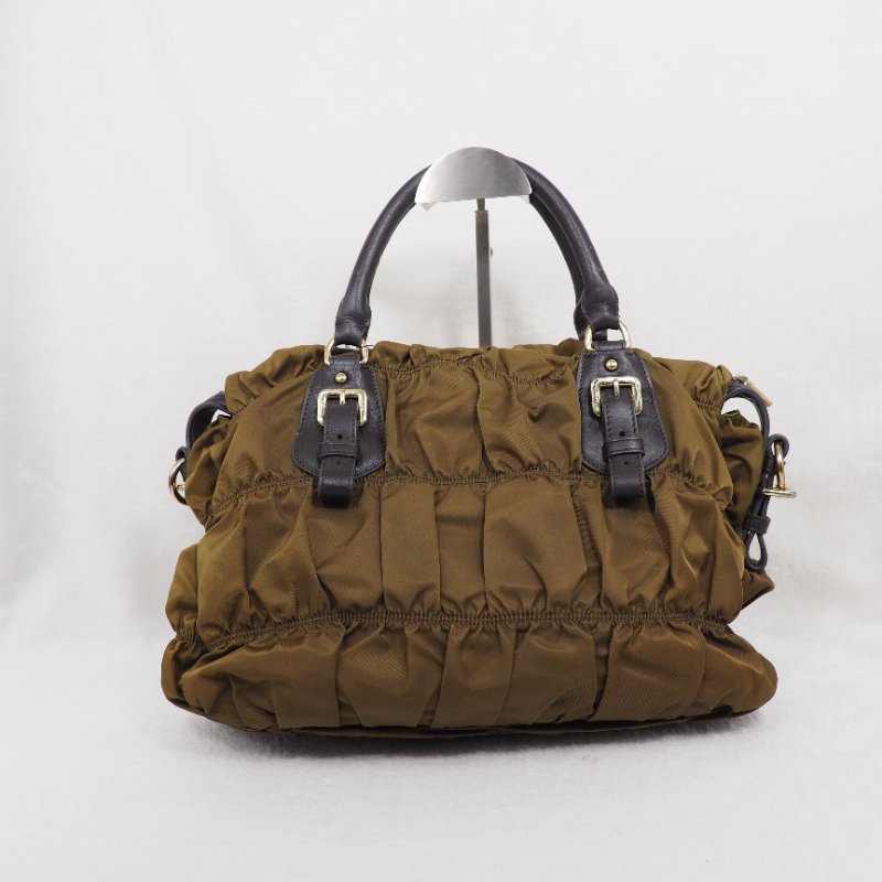 Prada Nylon Handbag Tote 普拉達尼龍皺摺手提托特包-1