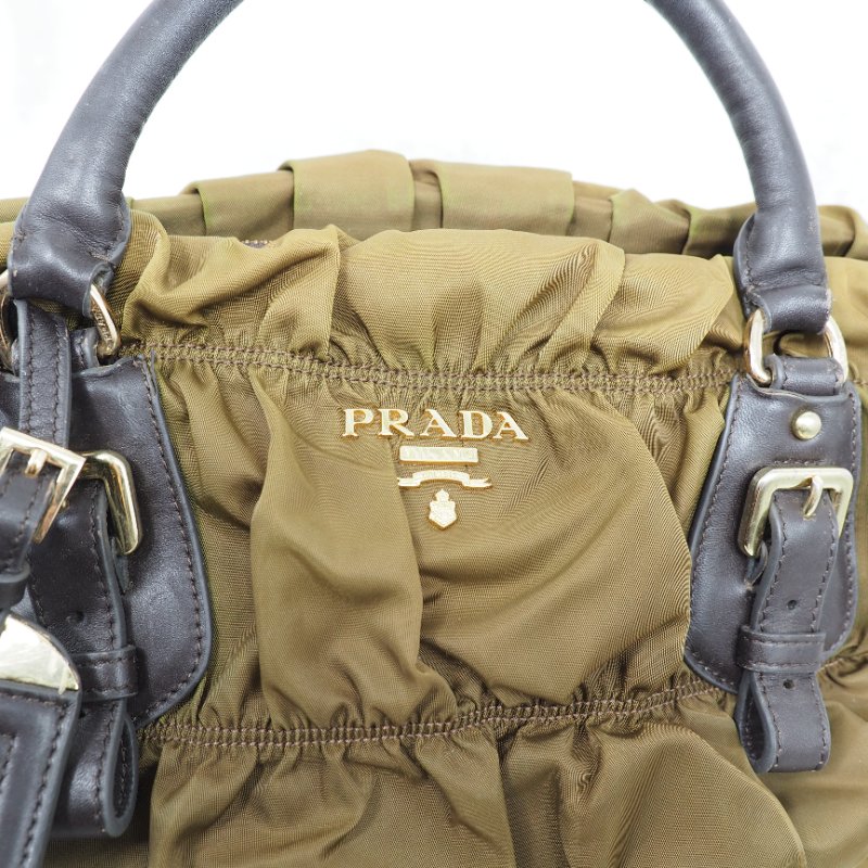 Prada Nylon Handbag Tote 普拉達尼龍皺摺手提托特包-4