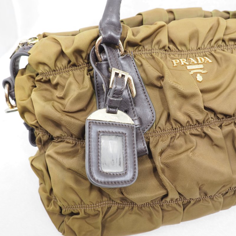 Prada Nylon Handbag Tote 普拉達尼龍皺摺手提托特包-6