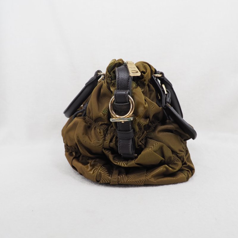 Prada Nylon Handbag Tote 普拉達尼龍皺摺手提托特包-10