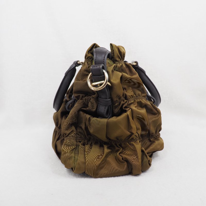 Prada Nylon Handbag Tote 普拉達尼龍皺摺手提托特包-11