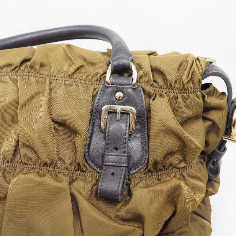 Prada Nylon Handbag Tote 普拉達尼龍皺摺手提托特包-12