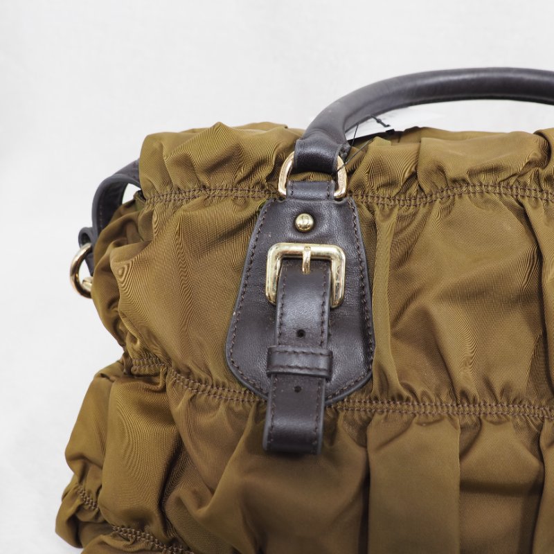 Prada Nylon Handbag Tote 普拉達尼龍皺摺手提托特包-13