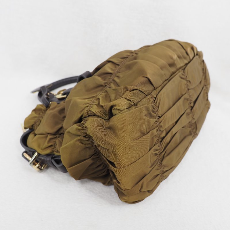 Prada Nylon Handbag Tote 普拉達尼龍皺摺手提托特包-14