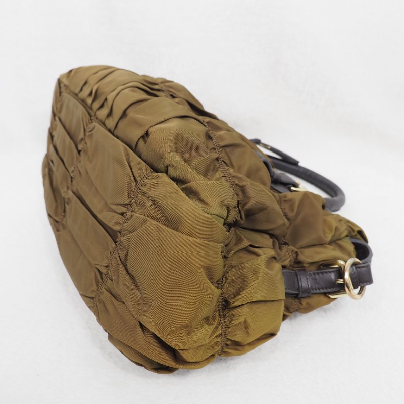 Prada Nylon Handbag Tote 普拉達尼龍皺摺手提托特包-15