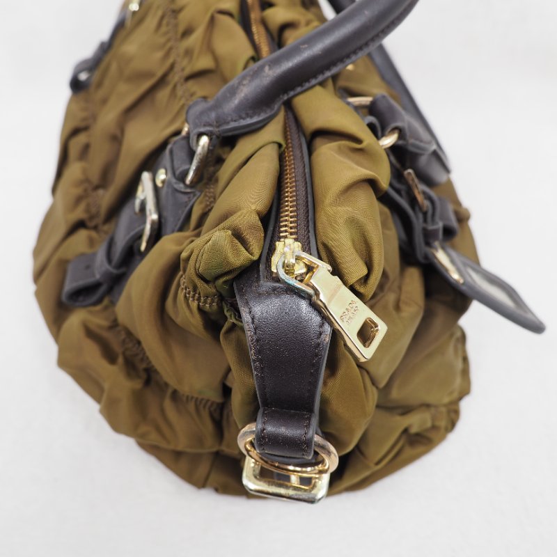 Prada Nylon Handbag Tote 普拉達尼龍皺摺手提托特包-23
