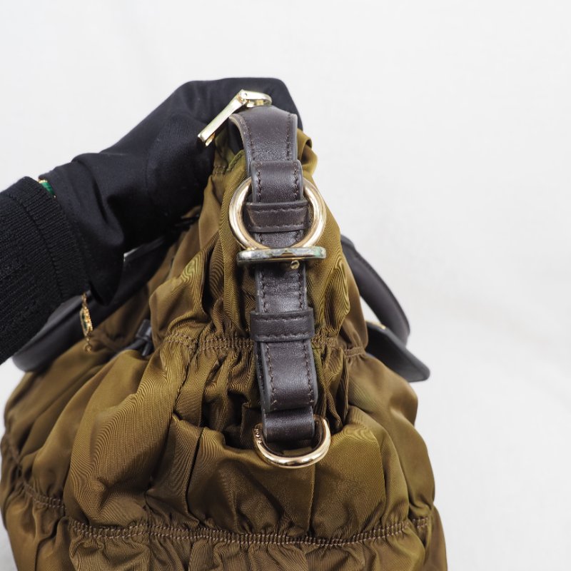 Prada Nylon Handbag Tote 普拉達尼龍皺摺手提托特包-24