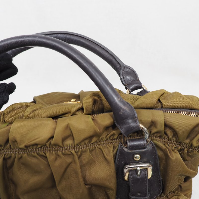 Prada Nylon Handbag Tote 普拉達尼龍皺摺手提托特包-26