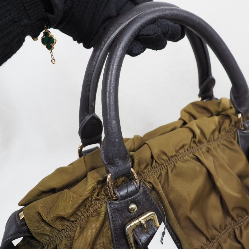 Prada Nylon Handbag Tote 普拉達尼龍皺摺手提托特包-27