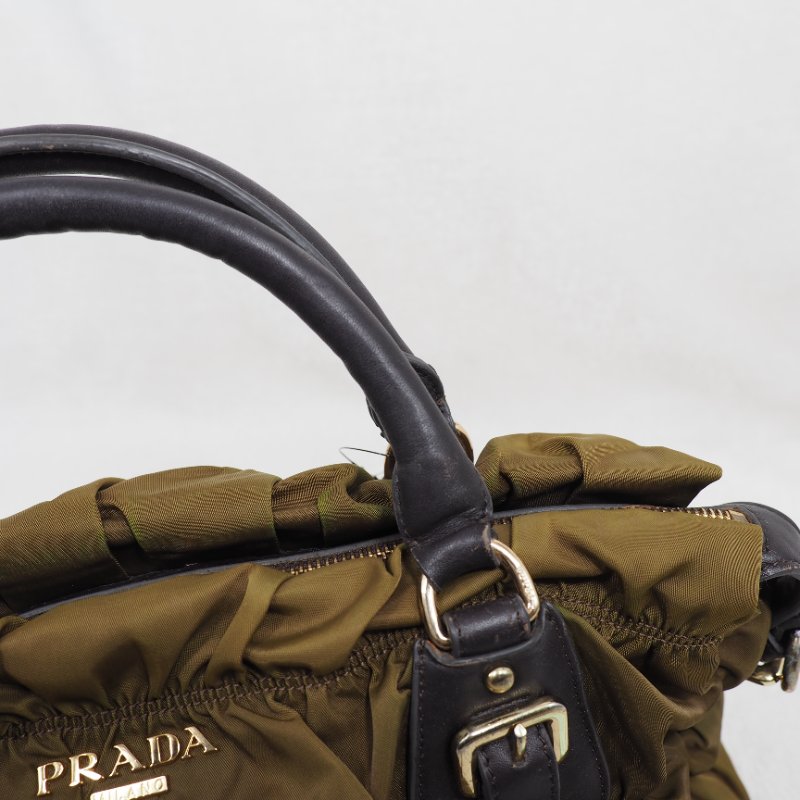Prada Nylon Handbag Tote 普拉達尼龍皺摺手提托特包-28