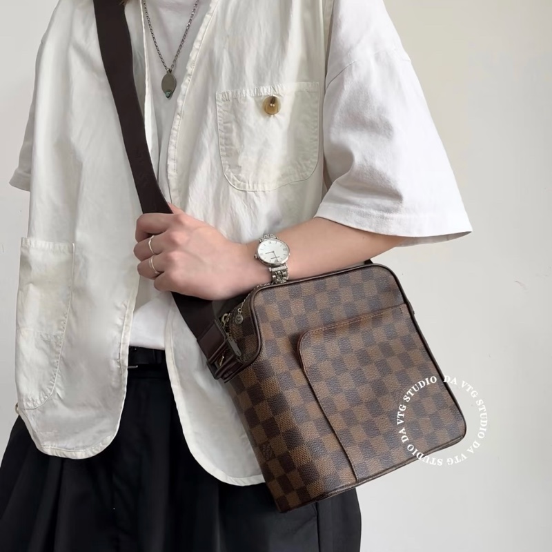 【極新🎁】 LV Damier 經典棋盤格 豆腐包斜背包 (專櫃83,000)-5