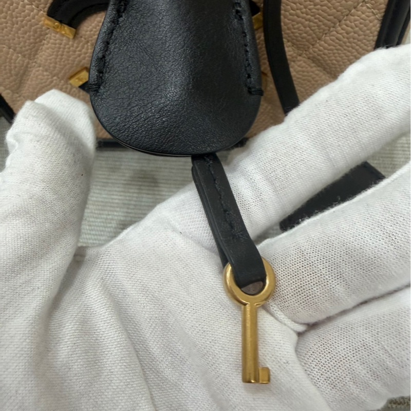 香奈兒CHANEL vanity 奶茶色拼色 相機包 荔枝牛皮 小號-24