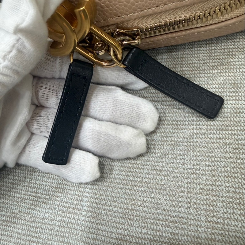 香奈兒CHANEL vanity 奶茶色拼色 相機包 荔枝牛皮 小號-27