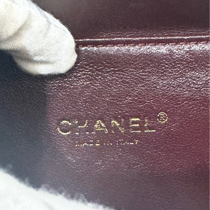 香奈兒CHANEL vanity 奶茶色拼色 相機包 荔枝牛皮 小號-31