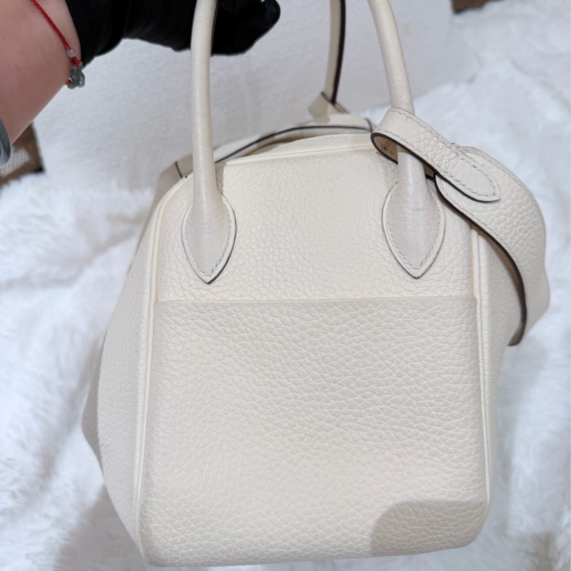 Hermes Lindy 26/ 奶油白 金扣-3