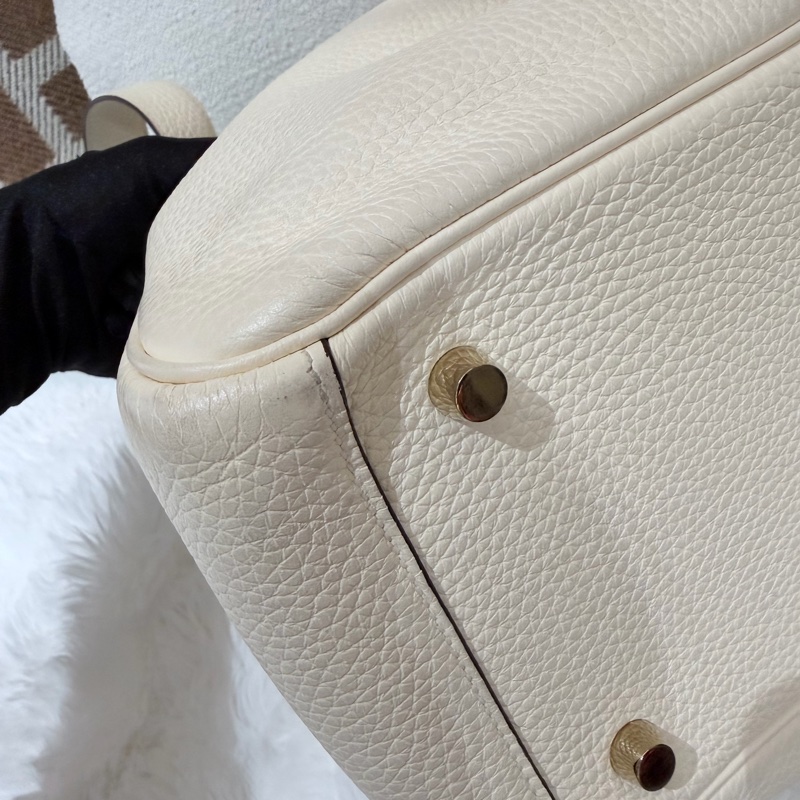 Hermes Lindy 26/ 奶油白 金扣-7