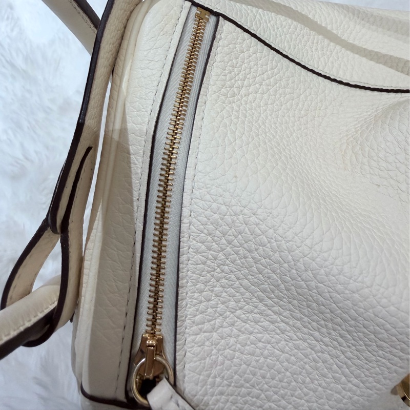 Hermes Lindy 26/ 奶油白 金扣-15