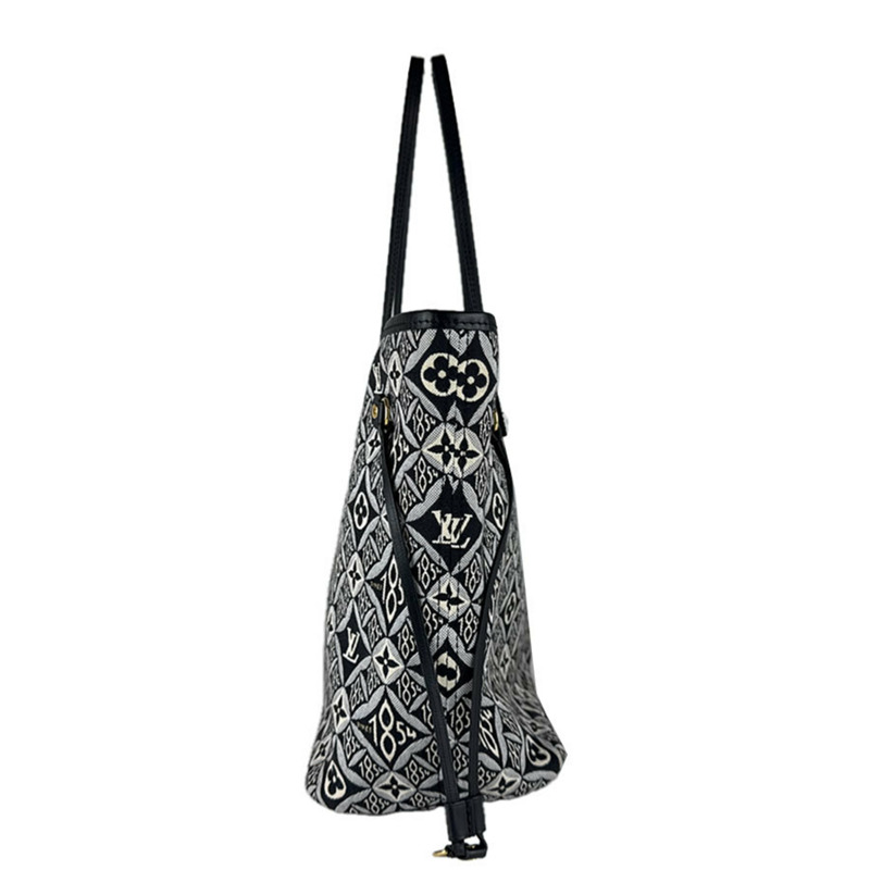 路易威登 (Louis Vuitton) Neverfull MM 帆布手提包，SINCE1854，黑色，女士款，M57230，免運費，z8987-1