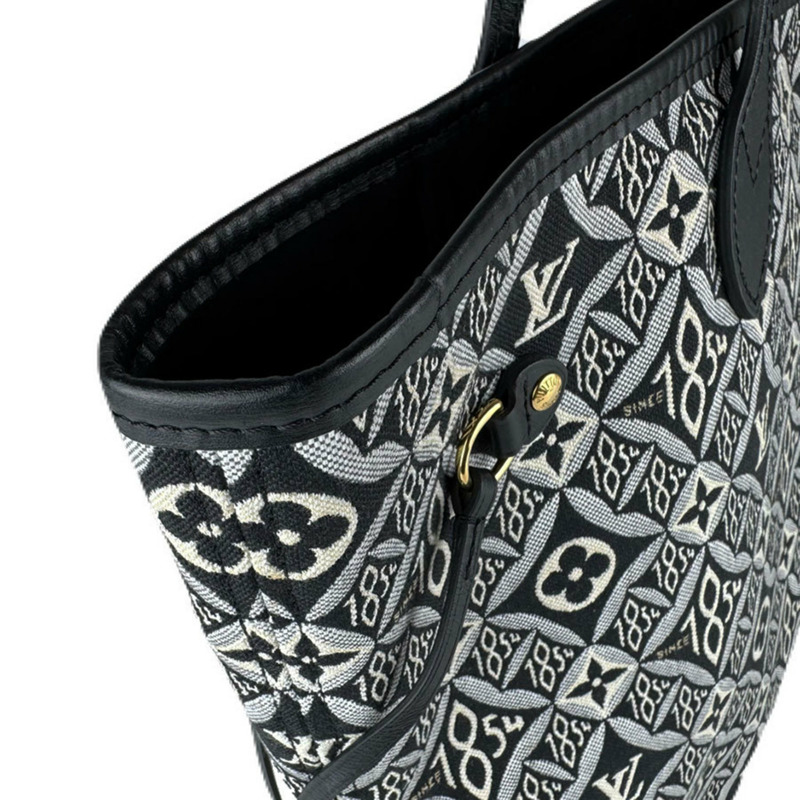 路易威登 (Louis Vuitton) Neverfull MM 帆布手提包，SINCE1854，黑色，女士款，M57230，免運費，z8987-5