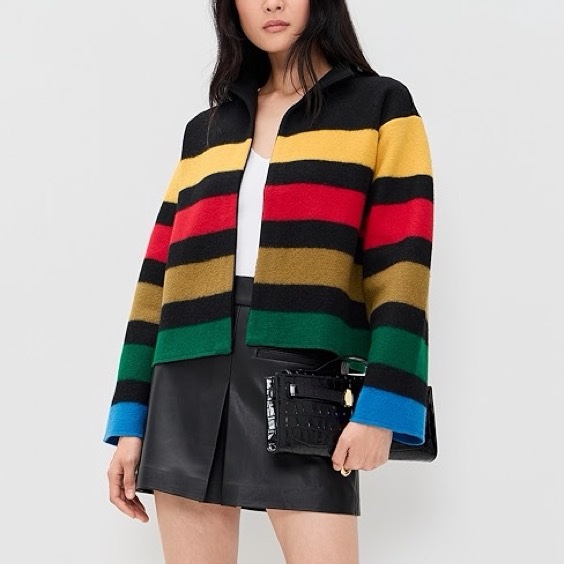 90）全新Alice+Olivia新款正品羊毛輕盈保暖外套 L號 原價595美元-2