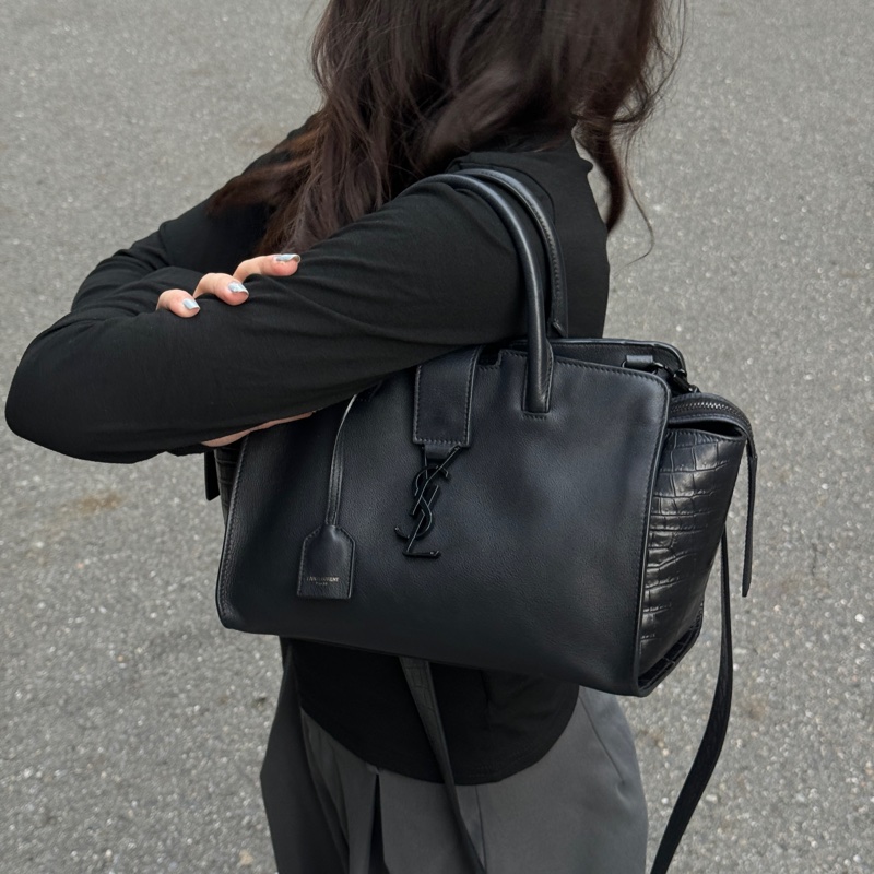 【超！級！新】 YSL “so black” 全黑鱷魚紋 斜背包 （專櫃13萬！）-5