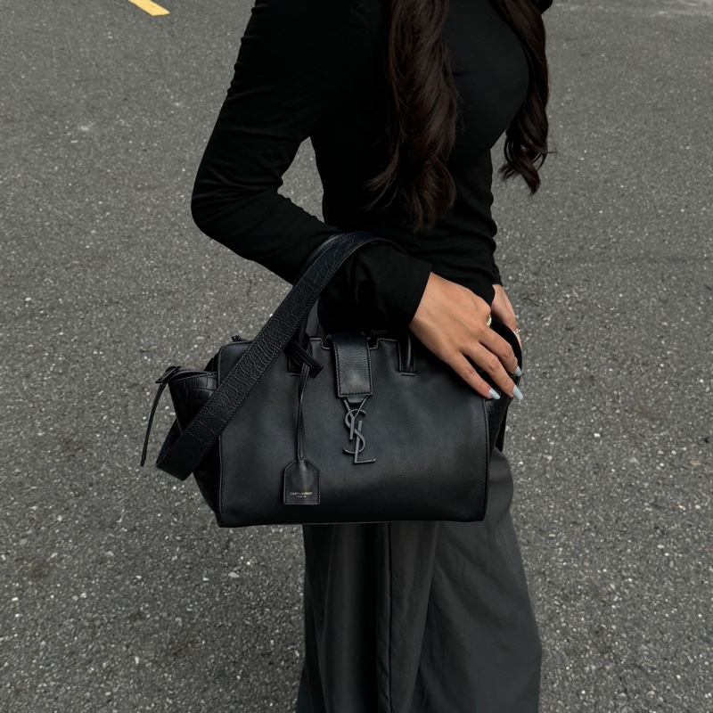 【超！級！新】 YSL “so black” 全黑鱷魚紋 斜背包 （專櫃13萬！）-6