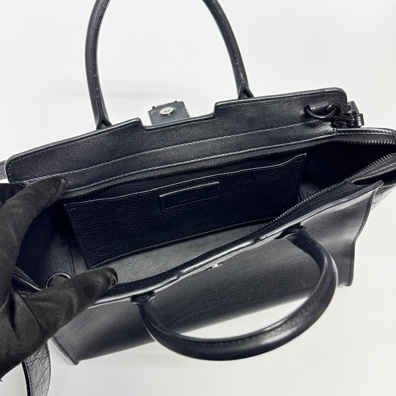 【超！級！新】 YSL “so black” 全黑鱷魚紋 斜背包 （專櫃13萬！）-16