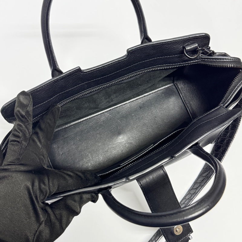 【超！級！新】 YSL “so black” 全黑鱷魚紋 斜背包 （專櫃13萬！）-18