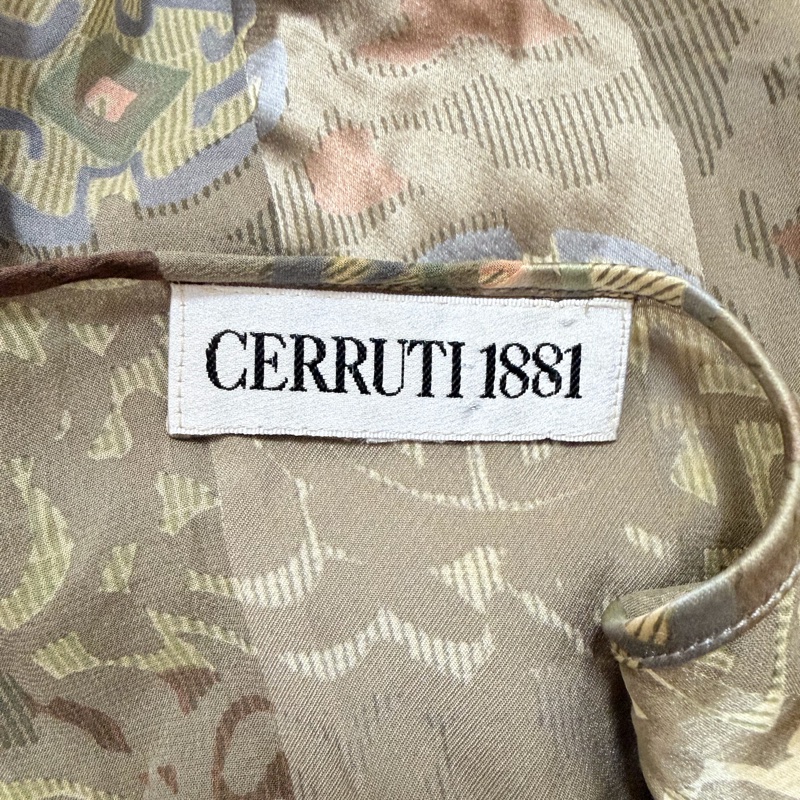 90）Cerruti 1881品牌輕奢復古印花真絲襯衫｜氣質透膚設計上衣 S-L皆可穿 9成新-5