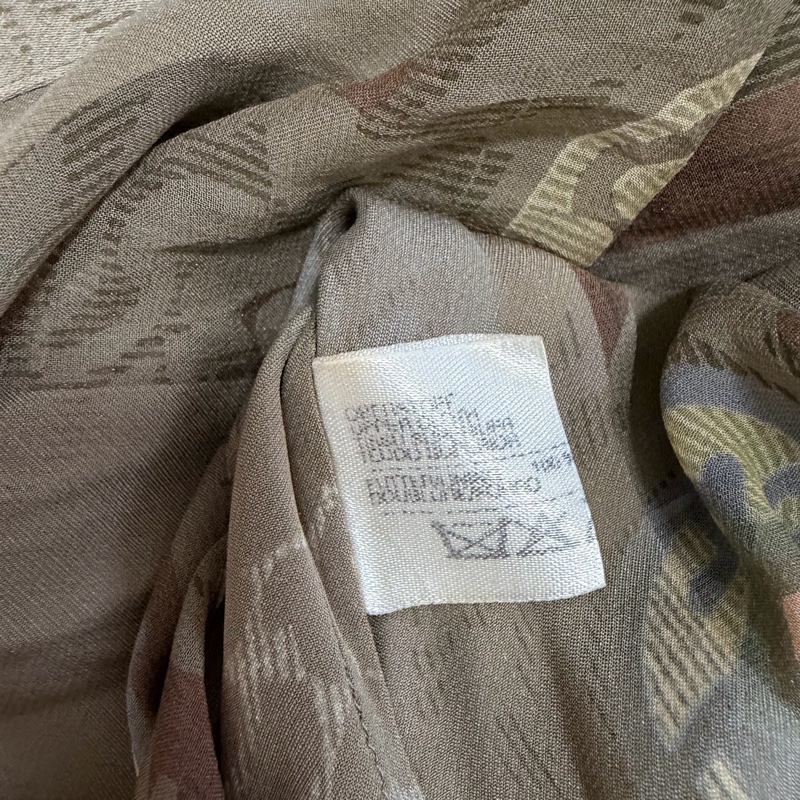 90）Cerruti 1881品牌輕奢復古印花真絲襯衫｜氣質透膚設計上衣 S-L皆可穿 9成新-6