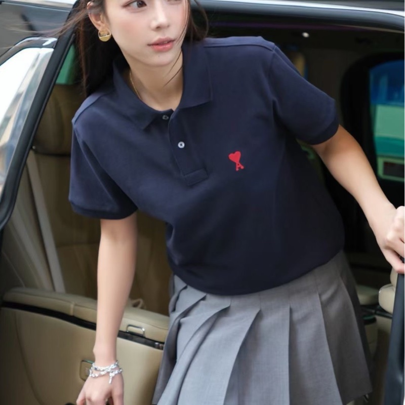 Ami Paris❣️ Polo ,海軍藍/黑色/白色-6