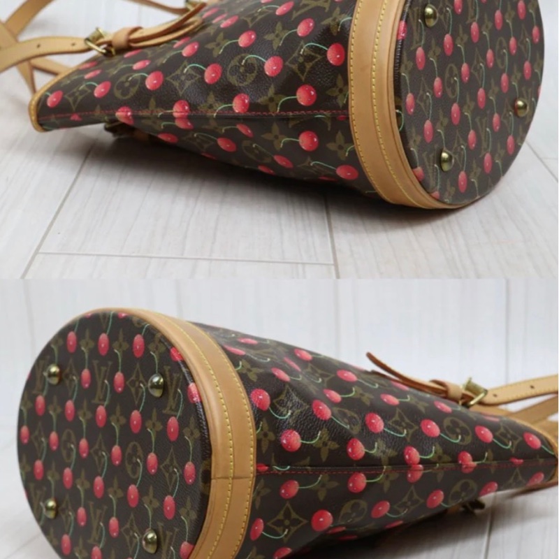 「JL精品代購」9新 LV限量村上隆櫻桃水桶包-8