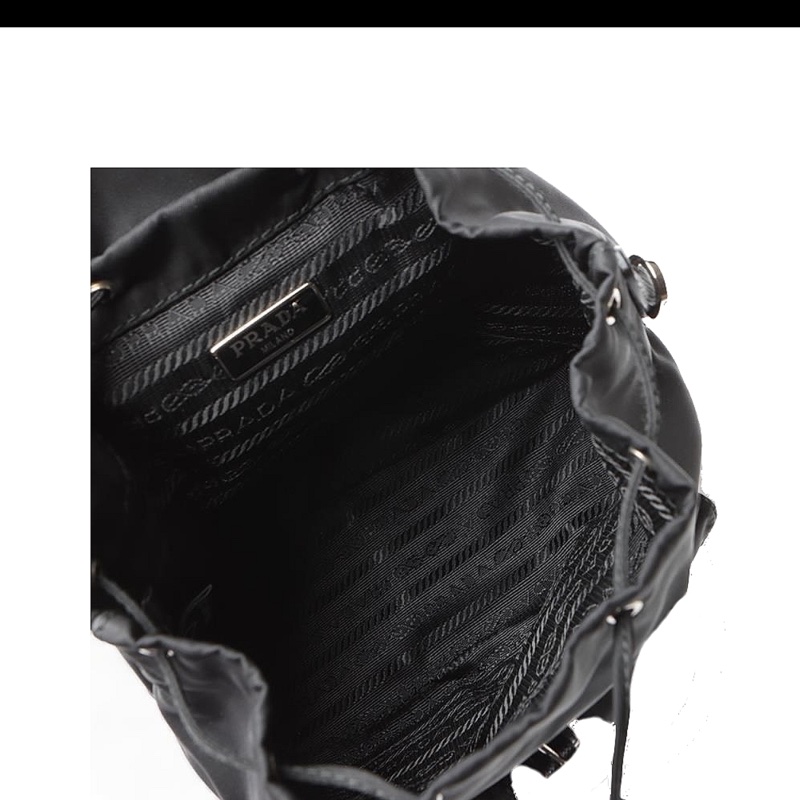 PRADA 普拉達 Re-Nylon再生尼龍迷你鍊帶後背斜背包(黑色)-7