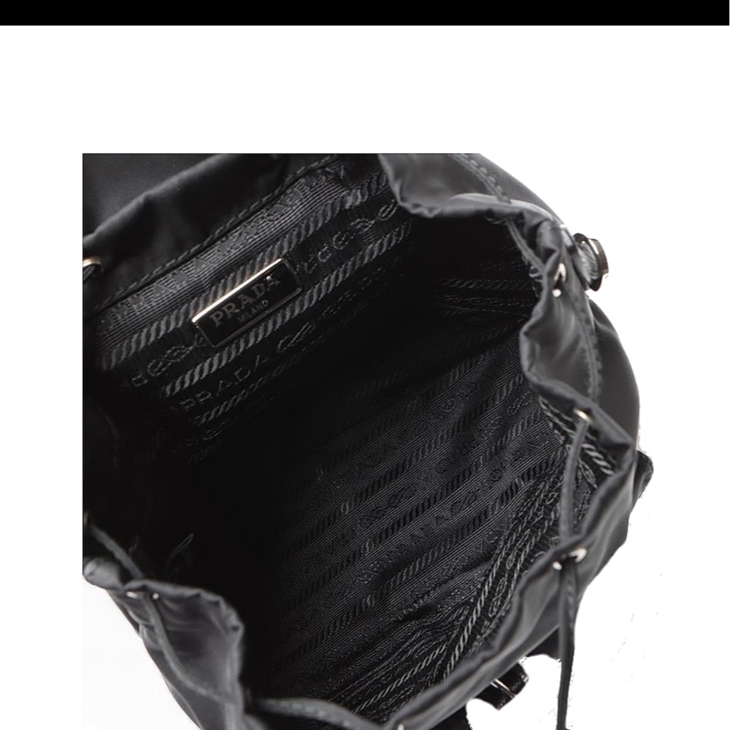 PRADA 普拉達 Re-Nylon再生尼龍迷你鍊帶後背斜背包(黑色)-12